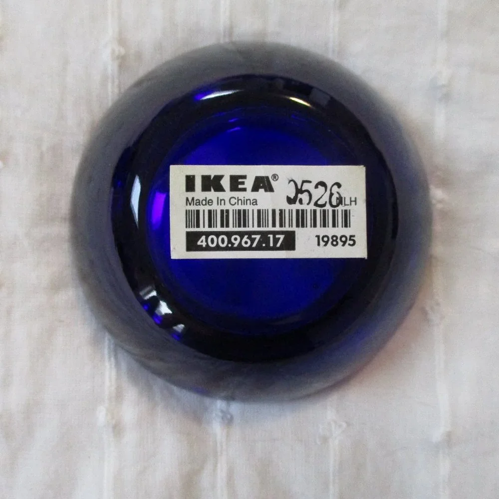 Vtg IKEA / 3 cobalt blue glass tealight holder